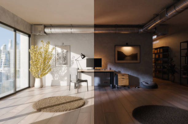 Comparison of warm and cool lighting in a home interior